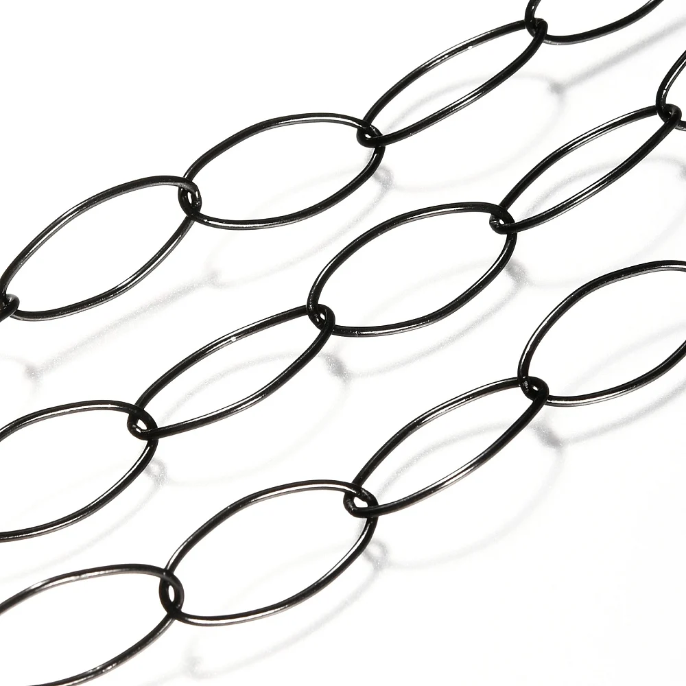PandaHall 5m/Rolle 304 Edelstahl Büroklammerketten, gezogene, längliche Kabelketten, plattiert, gelötet mit Spule, 20x10x1mm – Detail 4
