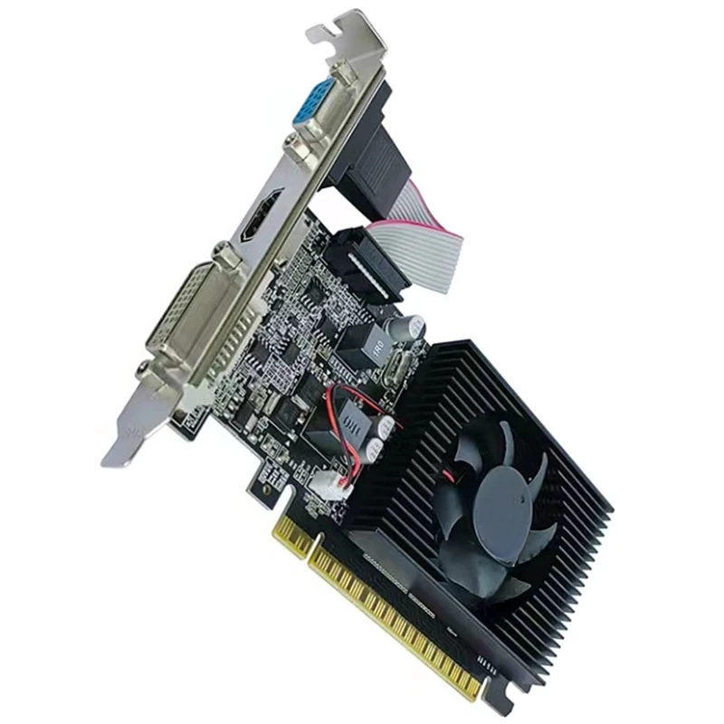 GT210/610 dual screen high definition small chassis 1G independent graphics card half high knife card PCI-E bright machine card