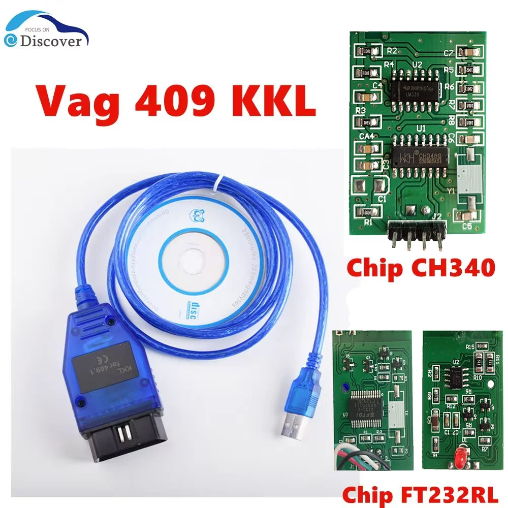 High Quality Vag 409 kkl with FTDI FT232RL Auto Scanner Cable Auto Diagnostic Interface Cable For Multi brand cars