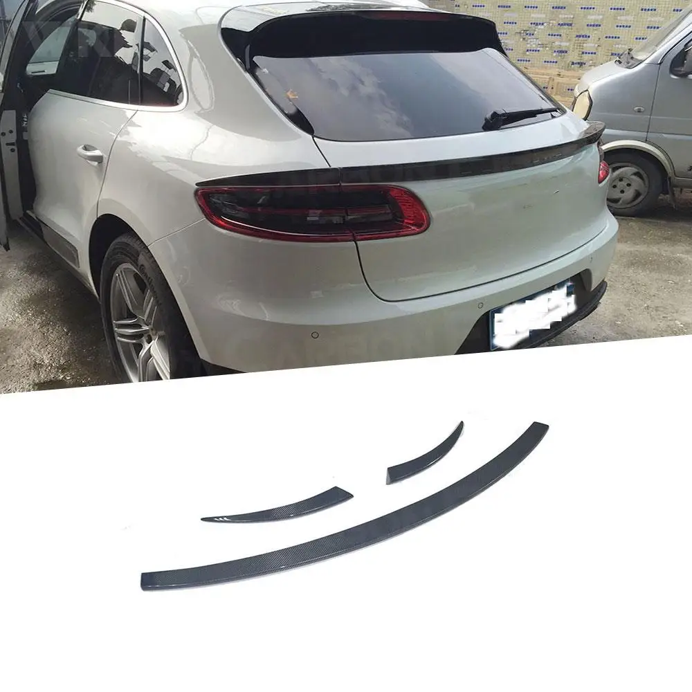 

3Pcs /Set Carbon Fiber Rear Spoiler Boot Middle Trim Wings for Porsche Macan Spoiler 2014 - 2018 Car Styling FRP