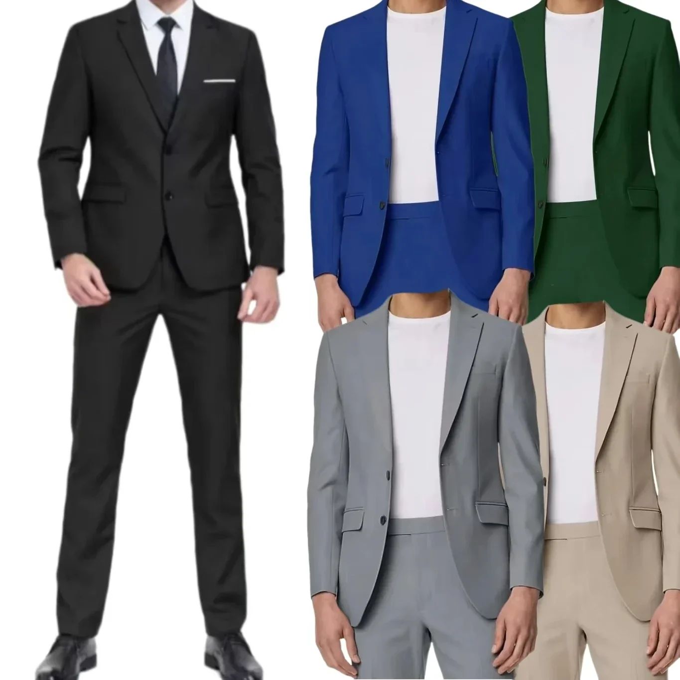 

Mens Suits Notched Lapel 2 Piece Blazer Vest and Pant Set Casual Suit for Men Wedding Dresses Groomsmen Evening Party Tuxedo Set