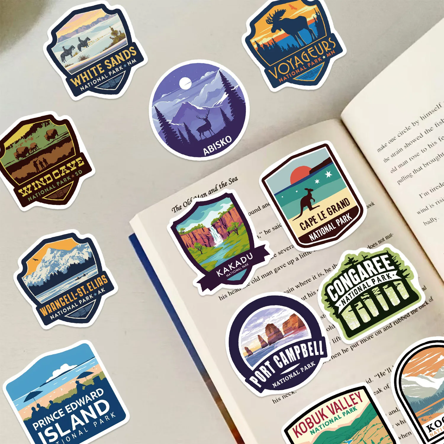 100PCS Cartoon National Park Graffiti Stickers DIY Decoration Guitar Notebook Luggage DIY Waterproof Stationery Stickers