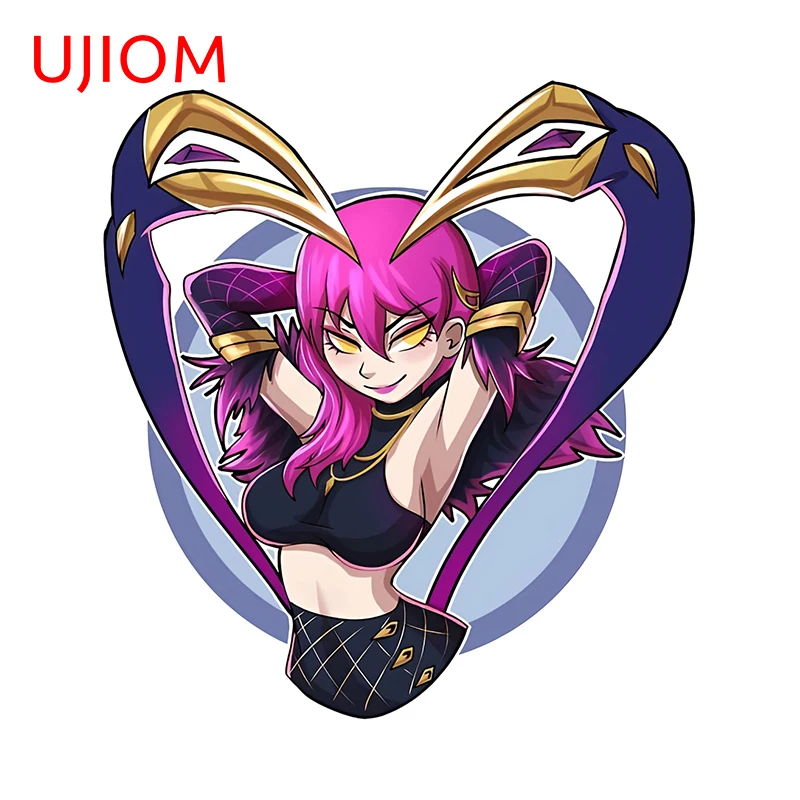 UJIOM 13cm X 12cm Fashion Evelynn League of Legends Wall Stickers Creative Heart-shaped Graphics Decal Chibi Anime Home Decor