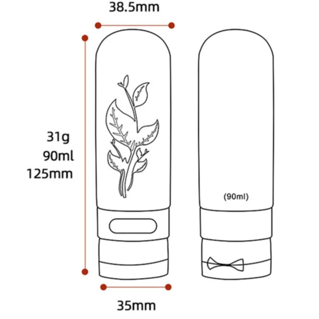 4pcs/set Silicone Travel Bottles Leak-Proof Liquid Squeezable containers shampoo conditioner shower gel Refillable Portable