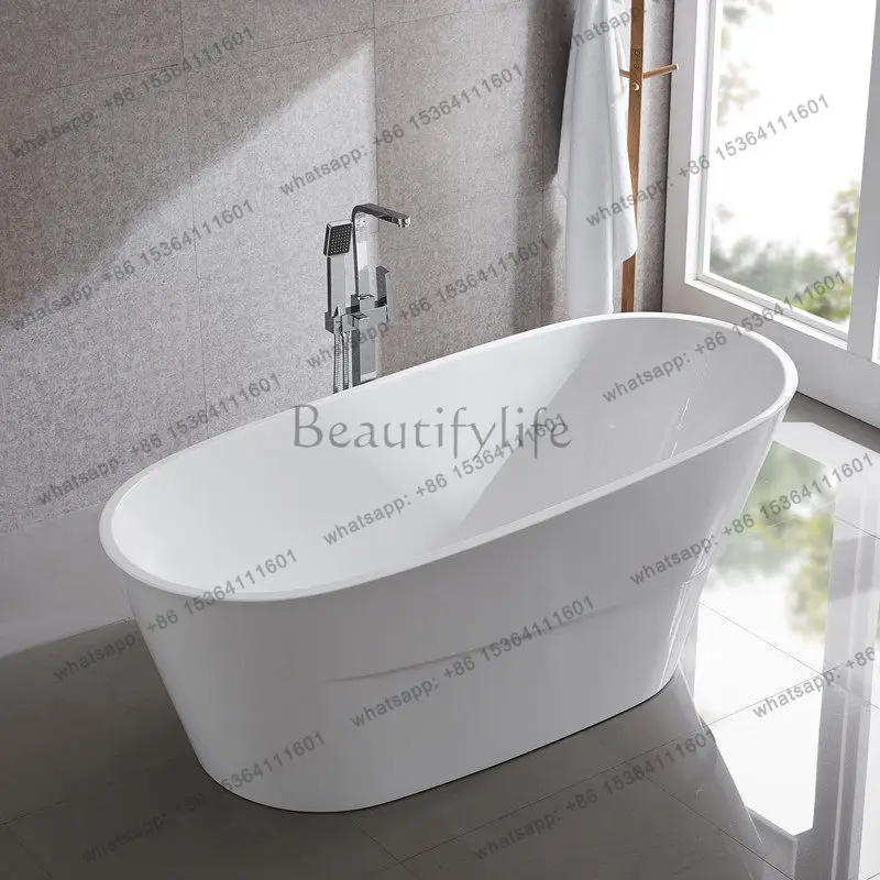 Independent European minimalist thin-edged acrylic special-shaped tall adult bathtub 1.7 meters