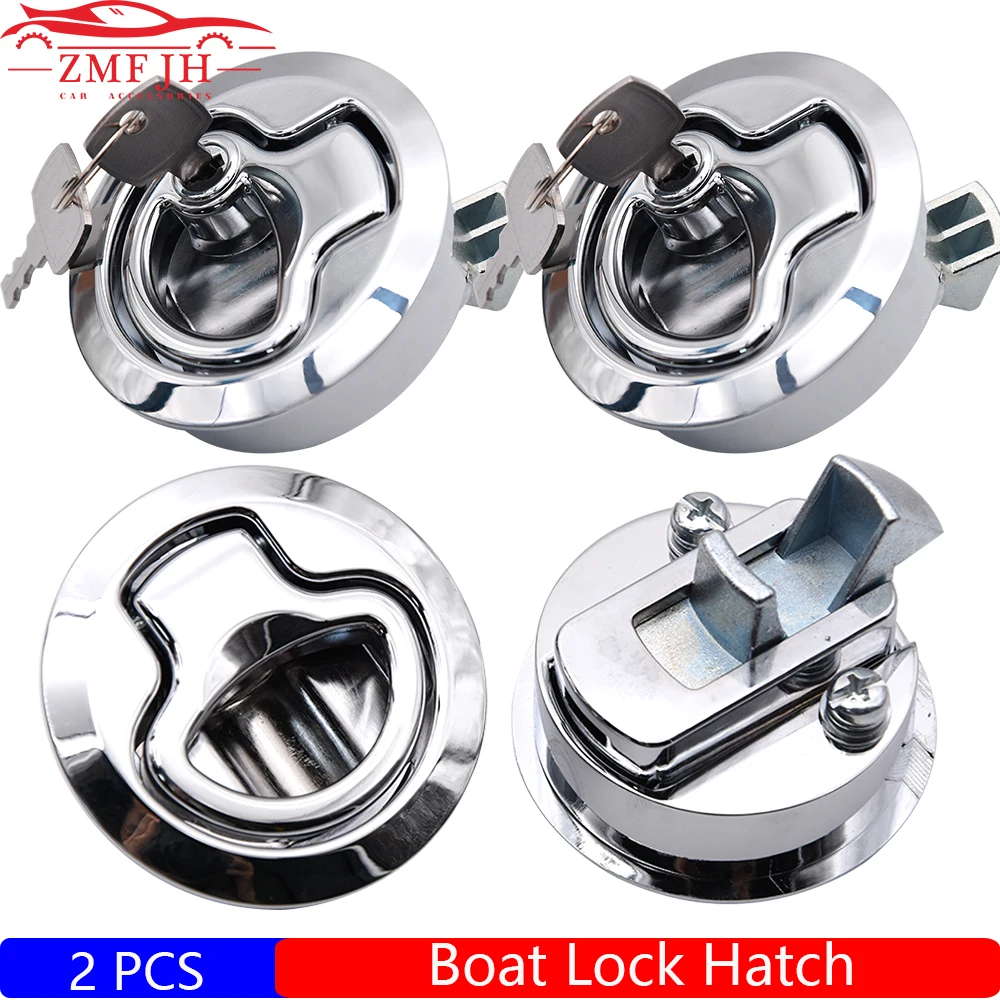 Zinc Alloy Boat Deck Hatches Flush Pull Slam Latch Mount Latch Lift for RV Yacht Marine Drawing for Deck Lock 2 Pieces