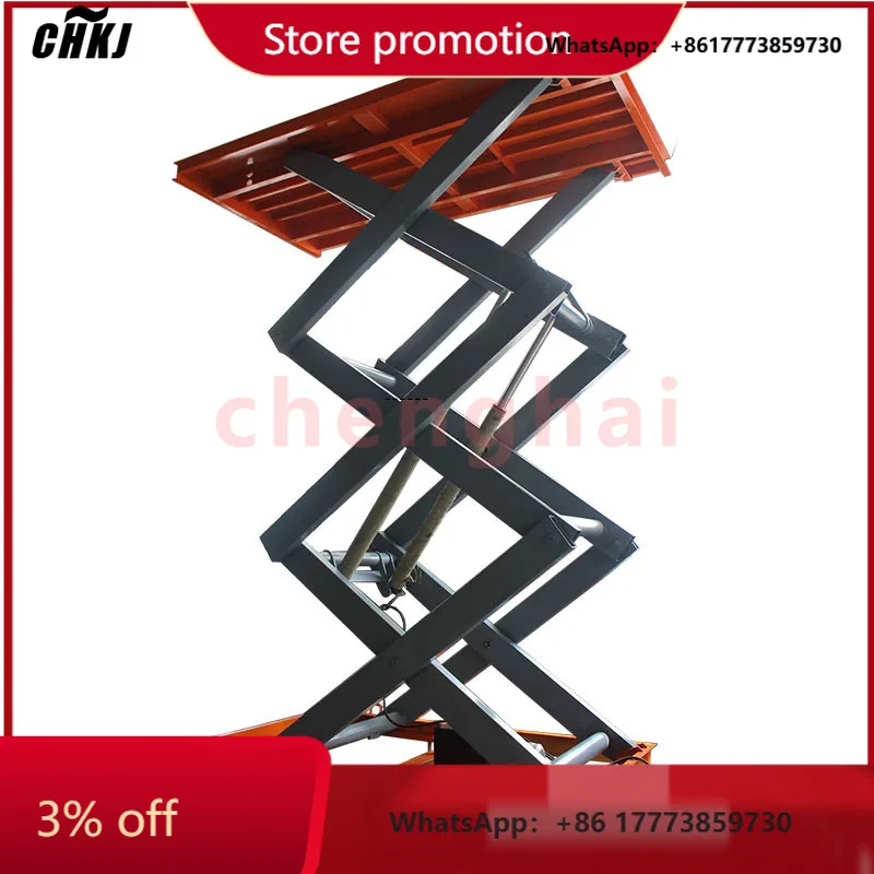 CHKJ-2025NEWUNW ミニシザーリフトテーブルプラットフォーム 2m 3m 4m 電動油圧リフター付き高所作業台