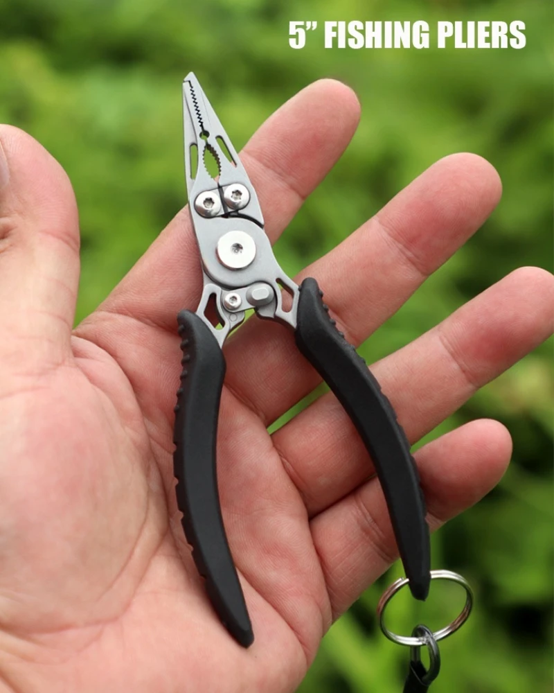 

Stainless Steel Mini Fishing Plier Scissors Saltwater Resistant Tackle Kit Multifunctional Tool Hook Remover Braid Line Cutter