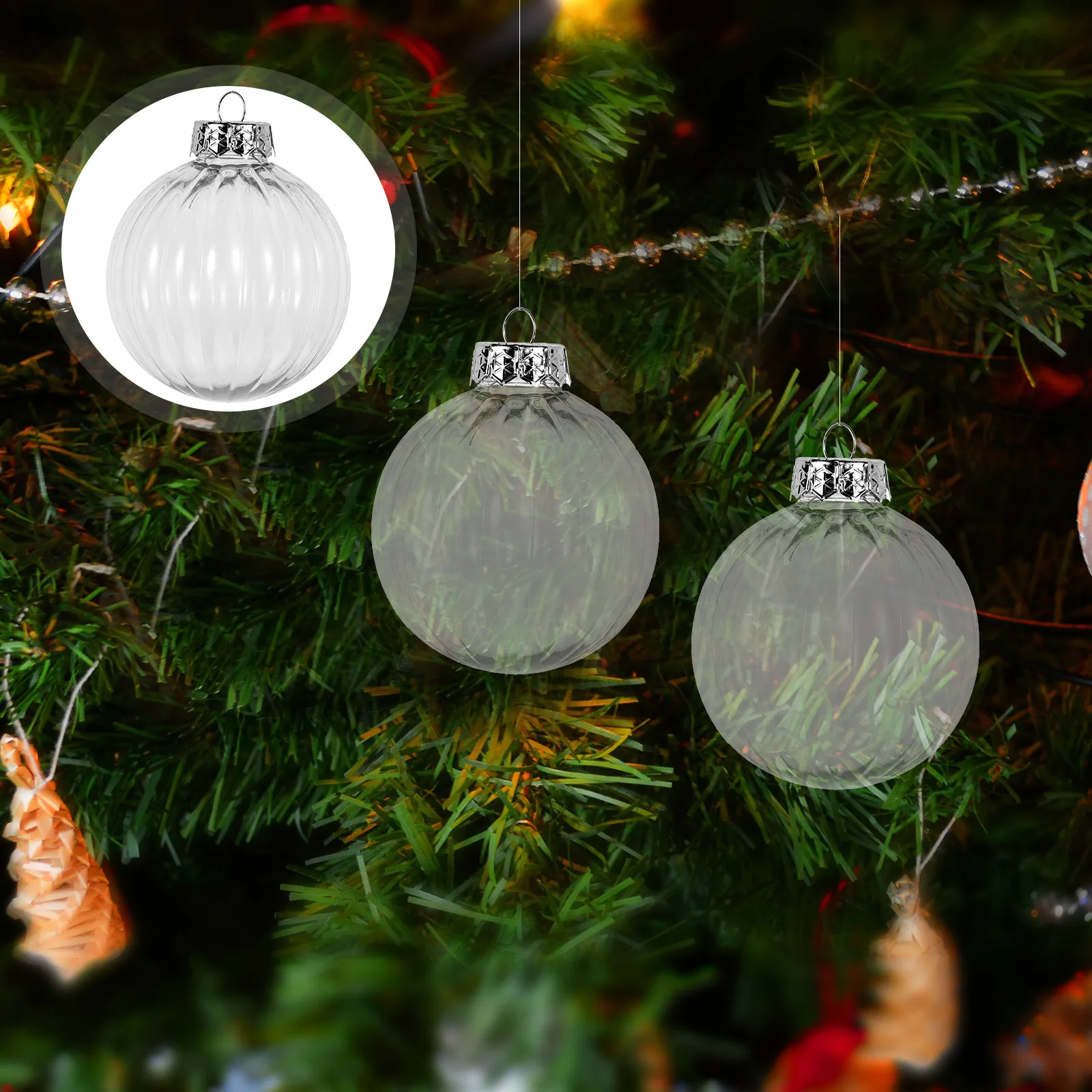 

20pcs Christmas Pendant Hanging Transparent Plastic Ball Ornament Xmas Tree Pendant Holiday Decoration Gifts Christmas Tree