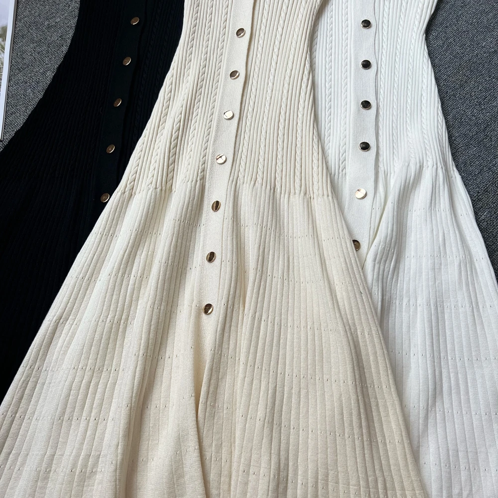 Yuoomuoo chique moda bordado feminino maxi vestido elegante turn-down colarinho de malha camisa longa vestido senhora do escritório vestidos de festa