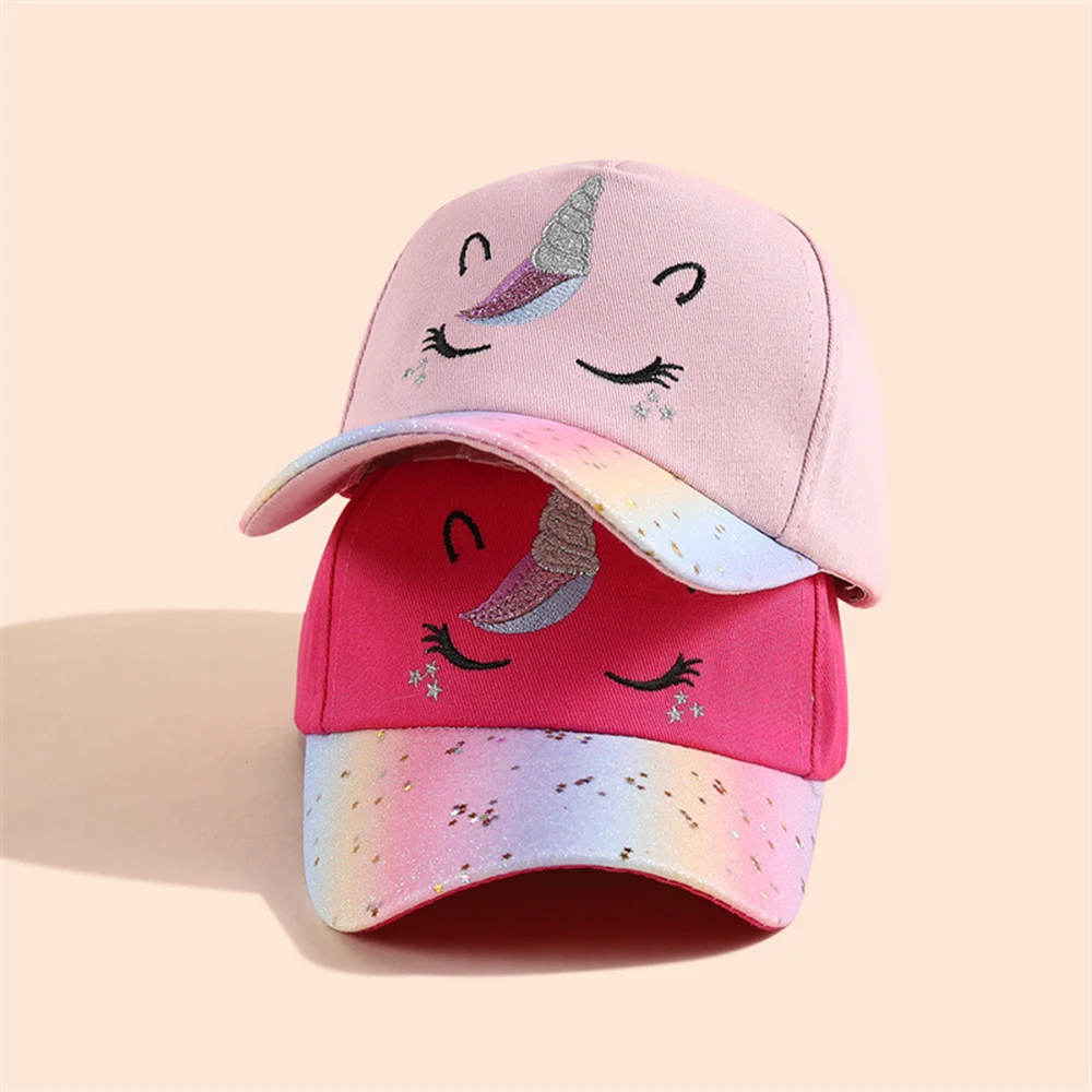 Cartoon Cute Baseball Cap For Girls Baby Sun Hats Casual Hip Hop Snapback Caps Unicorn Sport Travel Hiking Hat For Kids