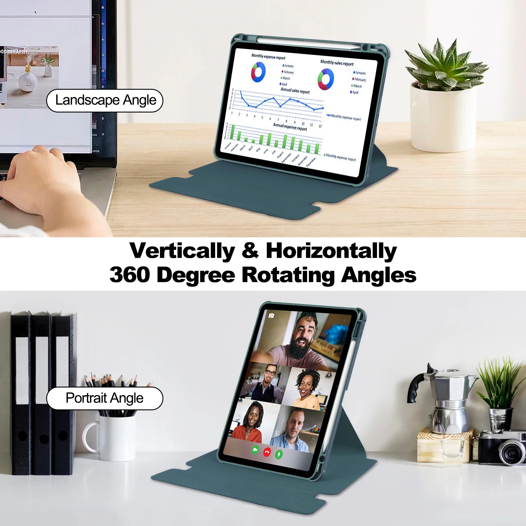 With Detachable Wireless Keyboard Smart Case Universal For iPad Air 11 2024 M2 Pro 11 1st 2nd 3rd 4th Auto Sleep Rotatable Cover