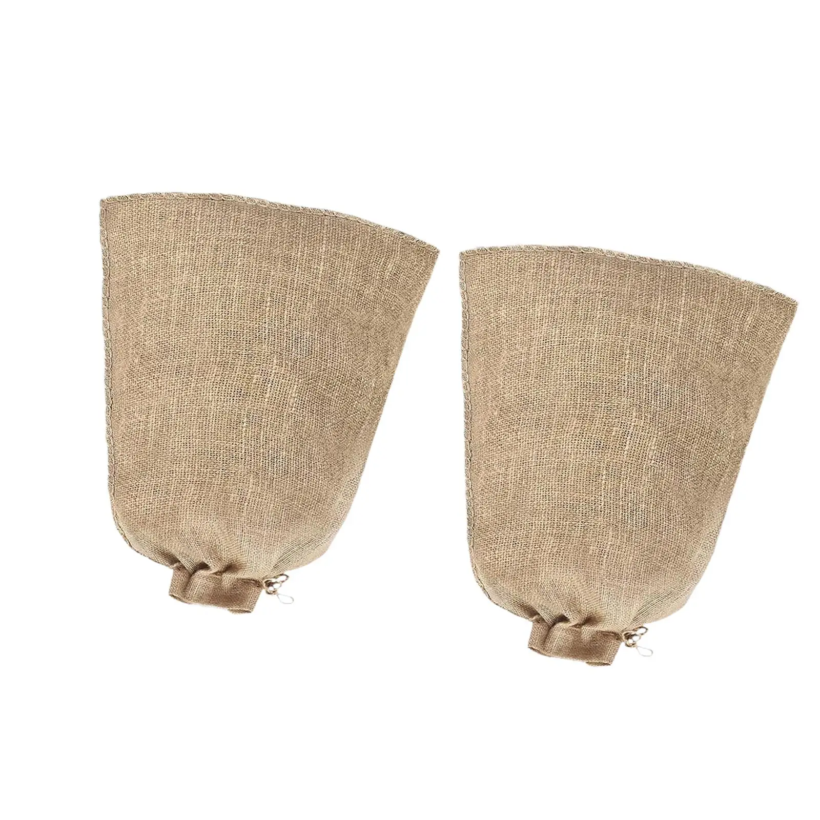 2 Pieces Burlap Winter Plant Cover Bags, Breathable, High Performance, Sturdy Potato Sack Races Shrub Jacket, with Drawstring