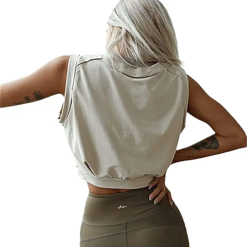 Verão 2023 feminino faion cor pura ort svel redondo ne camiseta solta ajuste mistura de linho casual topo para senhoras