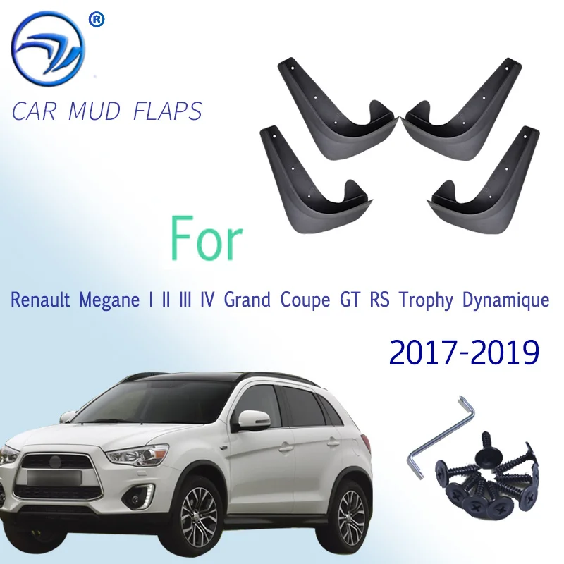 Set Mudflaps Mud Flaps Splash Guards Mudguards For Renault Megane I II III IV Grand Coupe GT RS Trophy Dynamique 2017 2018 2019