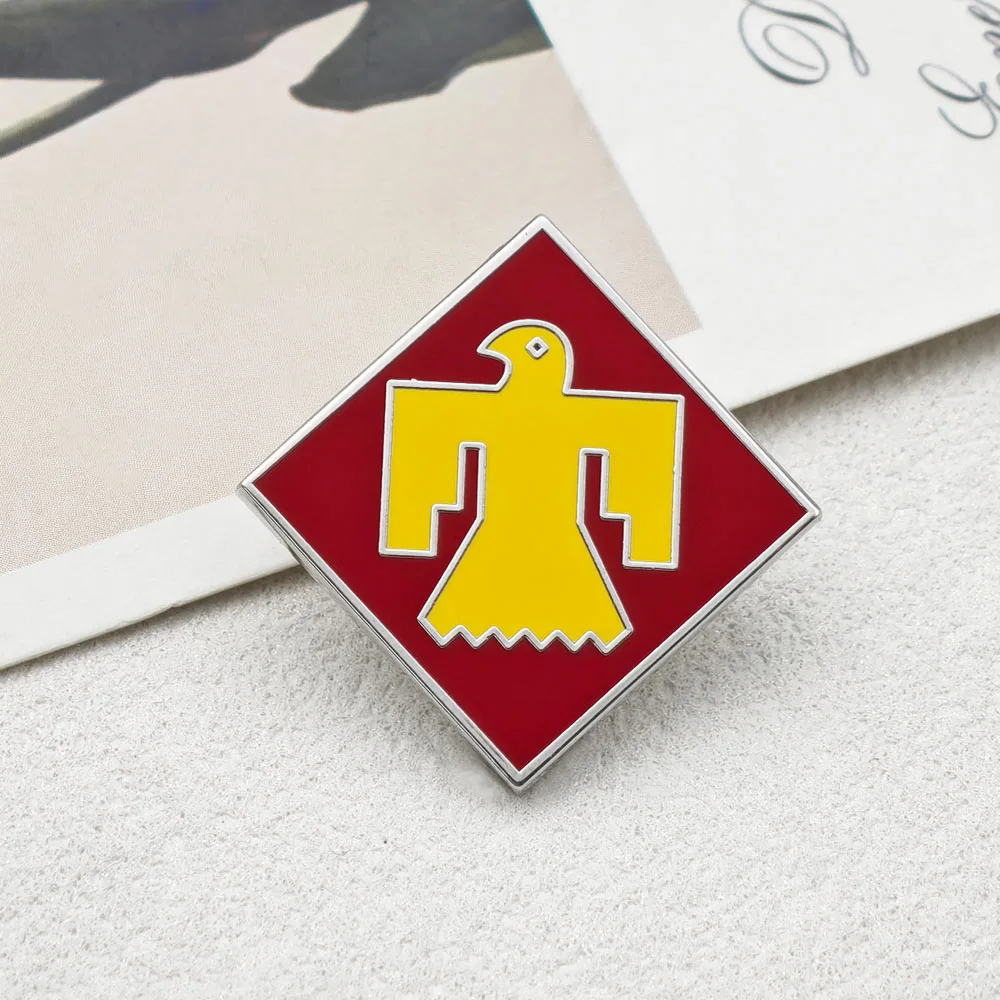 US Army 45th Infantry Division Enamel Pin Military Thunderbird Metal Badges Patriotic Brooches Pins for Clothes Backpack Hat Gif