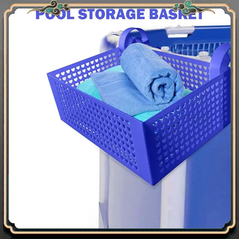 

2Pcs Pool Food Storage Basket Hanging Portable Frame Removable Mesh Storage Rack Pool Drink Holder Pool Accessories