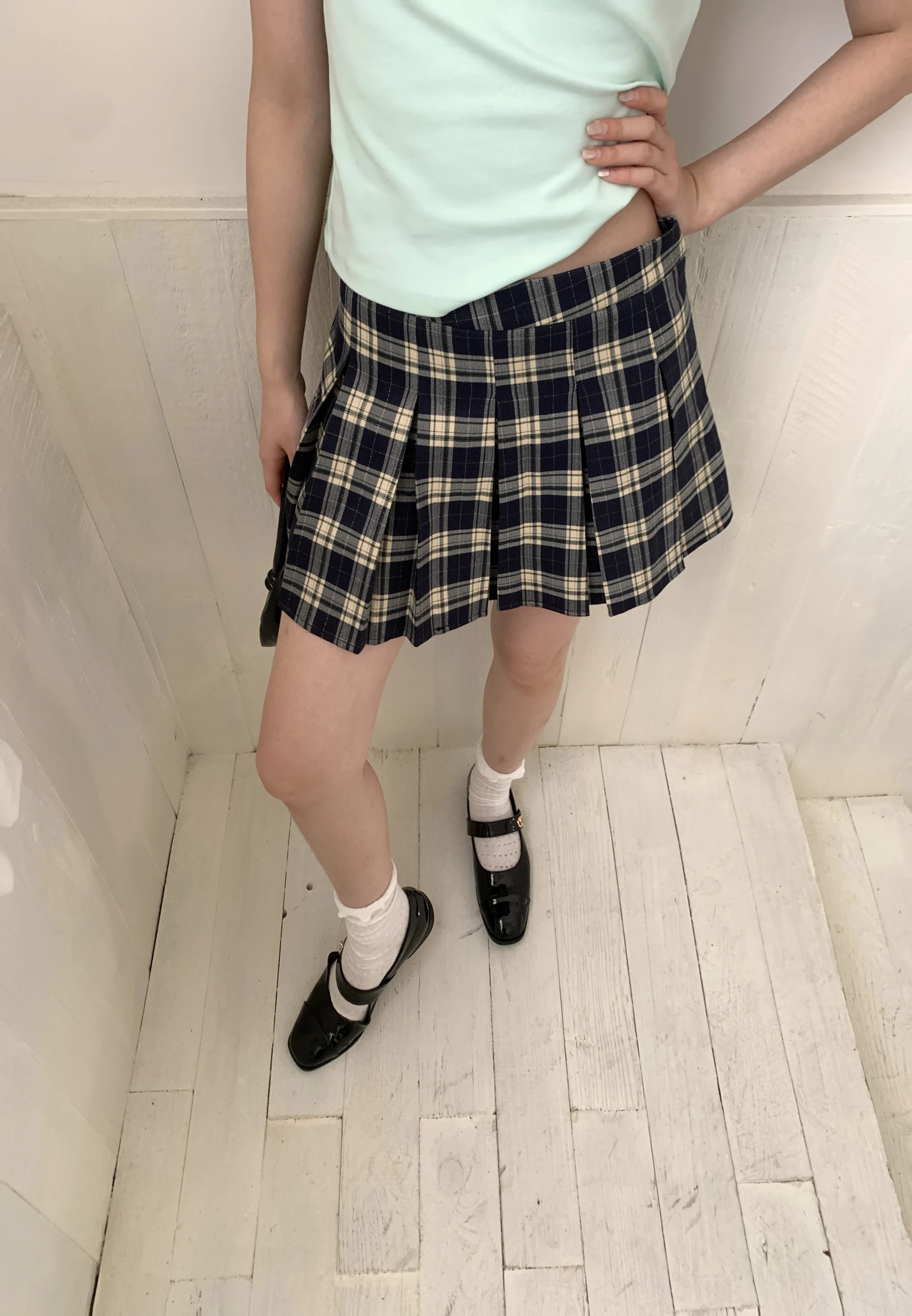 

Юбка LZoo i College в клетку, с высокой талией, приталенная, А-силуэт, короткая, женская, для офиса, плиссированная