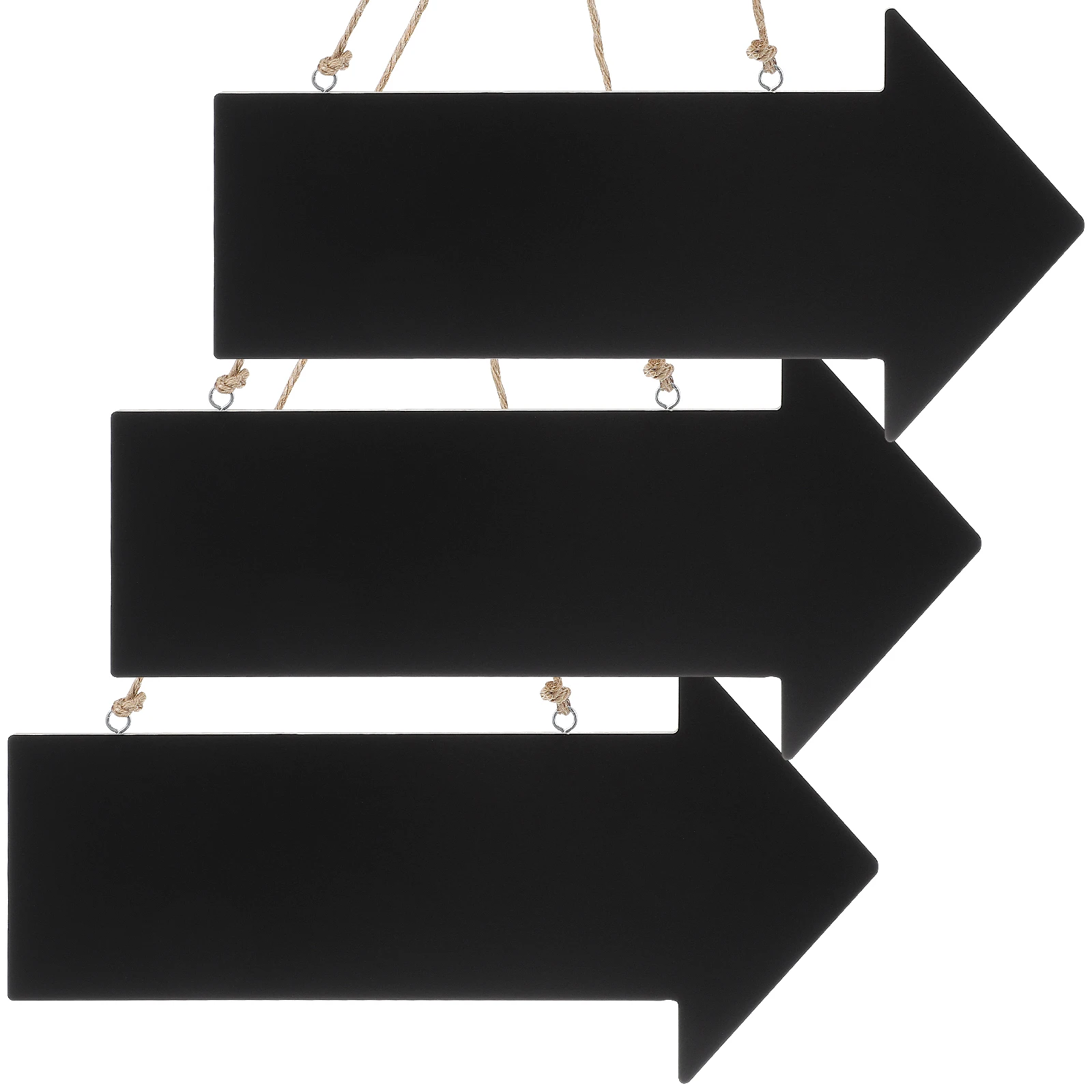 

3Pcs Wooden Sign Chalkboard Decorative Arrow Plate for Cafe Bar Pub Hanging Signs with Rope Black Board Display