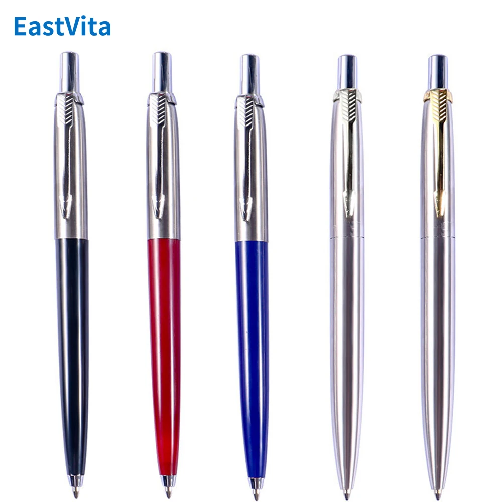 Metal Ballpoint Pen Press Style Commercial Gift Elegant Pens For School Office Stationery Supplies Core Automatic Ball Pen