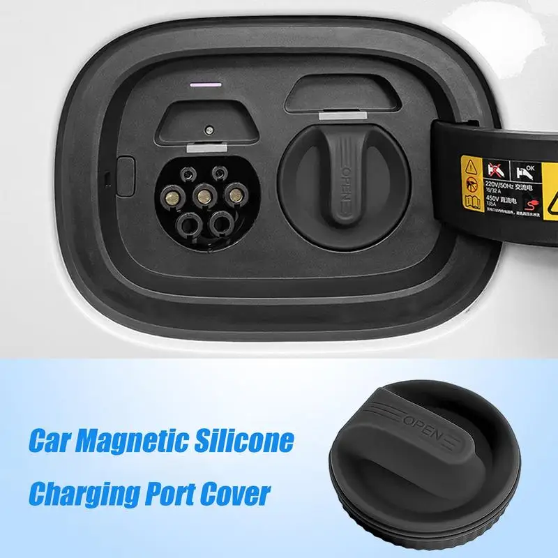 EV Charger Port Cover Magnetic Attachment EV Charger Lock Dustproof Outdoor EV Charger Cover Waterproof Charging Equipment For