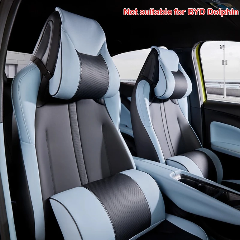 

For BYD Seagull Dolphin Mini Surf Leather Neck Pillow Headrest Waist Support Pillow Seat Cushion Car Interior Seat Accessories