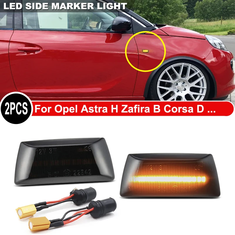 2Pcs LED Side Marker Light Dynamic Indicator Lamp For Opel Astra H Zafira B Corsa D Insignia A Meriva B Adam Chevrolet Cruze