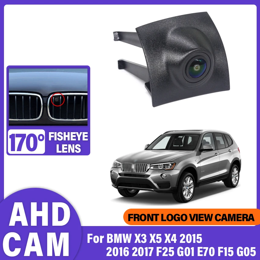 For BMW X3 X5 X4 2015 2016 2017 F25 G01 E70 F15 G05 170° AHD 1080P Auto Car Front View Camera  Night Vision HD CCD Grille Camera