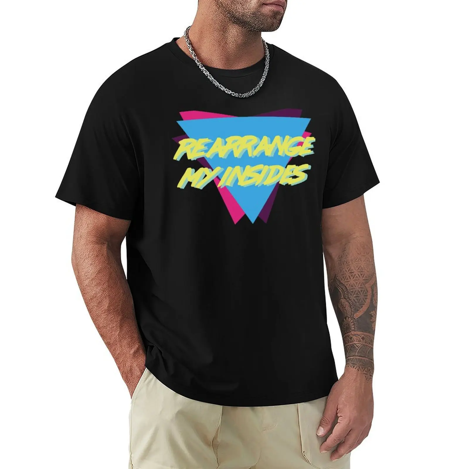 

Rearrange My Insides - 80s Synthwave Aesthetic T-Shirt customizeds Blouse anime stuff tshirts for men