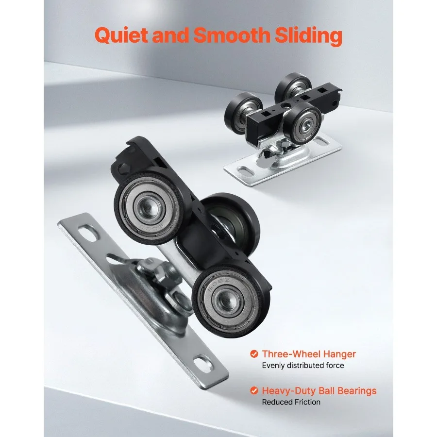 Sliding Pocket Door Hardware Track Kit, 5.73 ft Heavy Duty Pocket Door Hardware Kit, Commercial Grade Pocket Door Hardware and