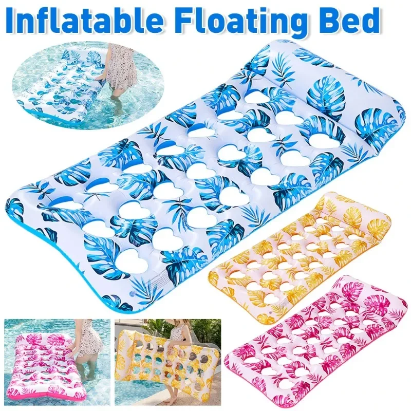 Inflatable Float Hammock floaties for adults Perfect for Poolside Lounging Swimming Pool Loungers Beds Foldable Striped Parties