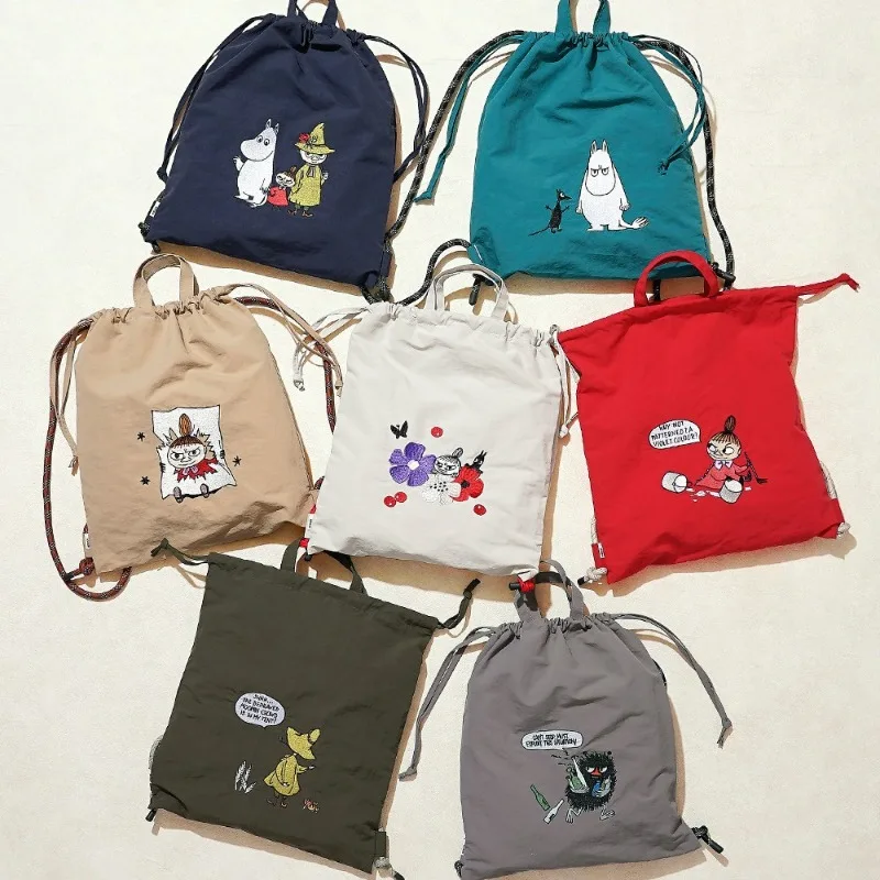 

Hot Anime Moomins Series Backpack Cartoon Character Creativity Cute Printing Multi Functional Lightweight Portable Storage Bag