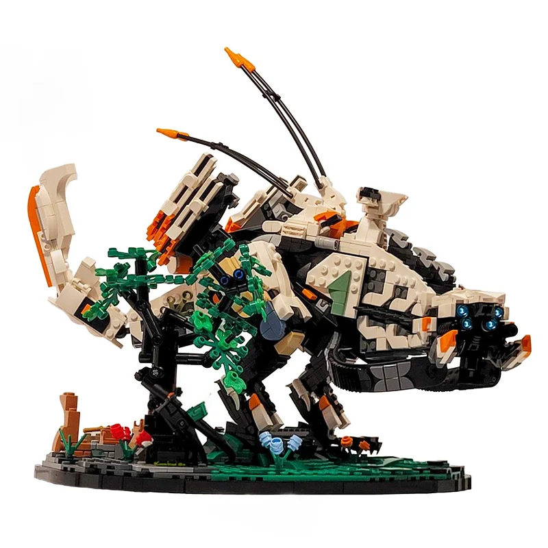 

1566pcs Moc Forbidden West Monster Building Blocks Kit Game Horizon Zero Thunderjaw Beast Dinosaur Bricks Toys Children Gift