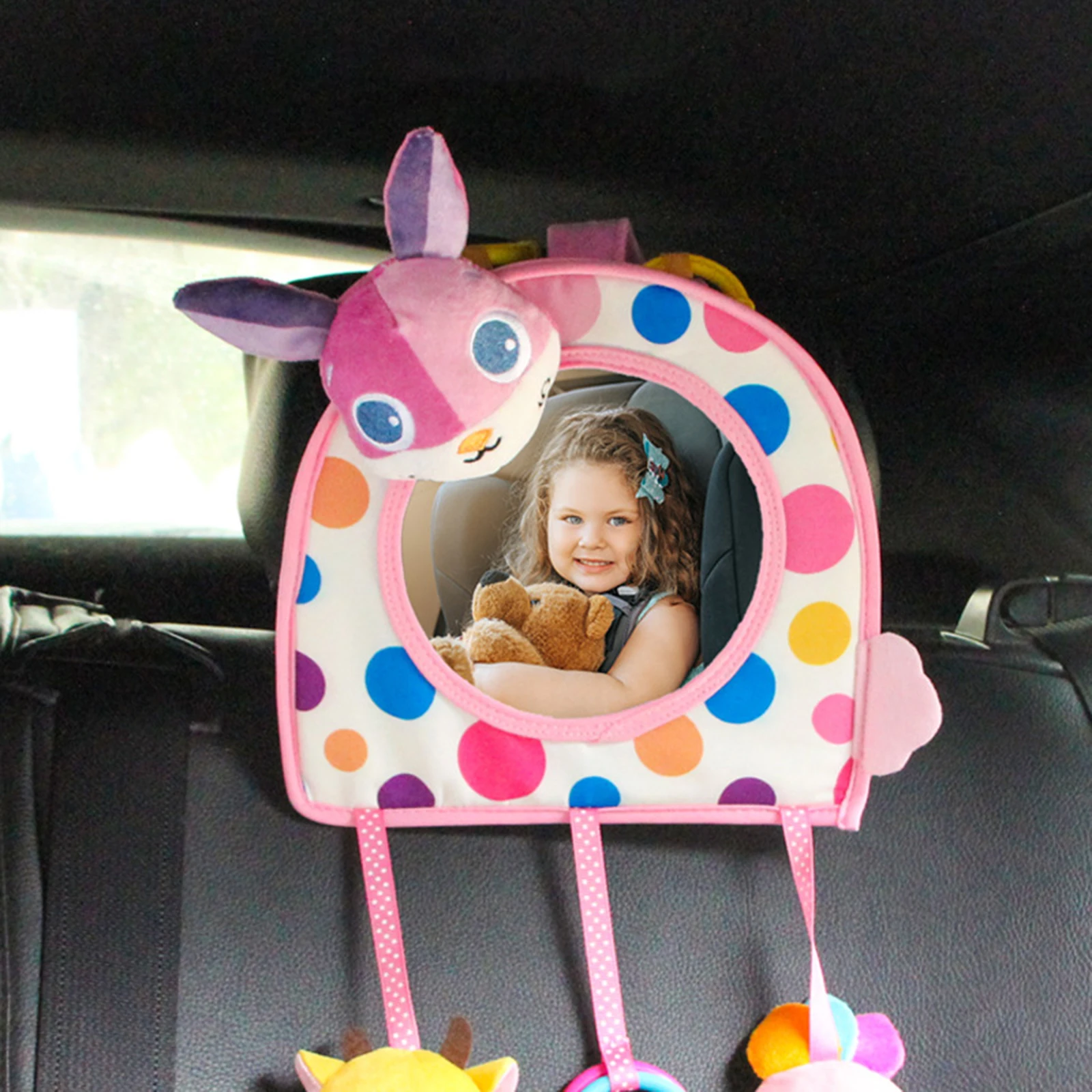 Cute Baby Car Mirror Adjustable Back Seat Mirror Safety View Back Seat Mirror Baby Facing Rear Ward Infant Care Square Safety