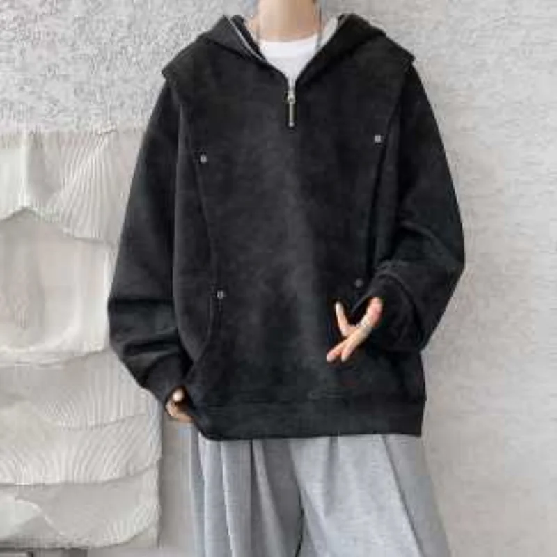 

Тяжелая толстовка с капюшоном, окрашенная в галстук, мужская весенне-осенняя дизайнерская свободная куртка, американский модный бренд, уличные хиты