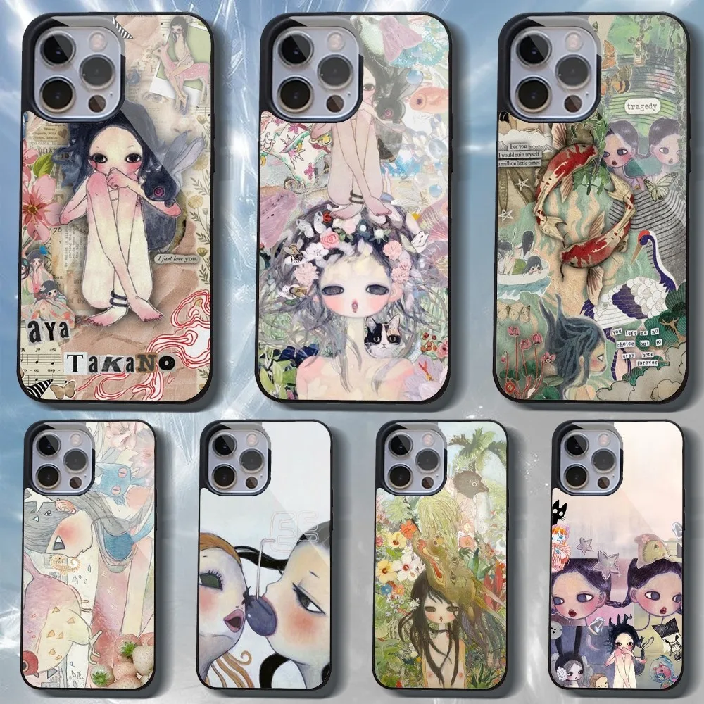 Aya Takano Japanese Painter Phone Case For IPhone 16 15 14 13 Pro Max 11 12 Mini Alex Mirror For Magsafe Wireless Charging Cover