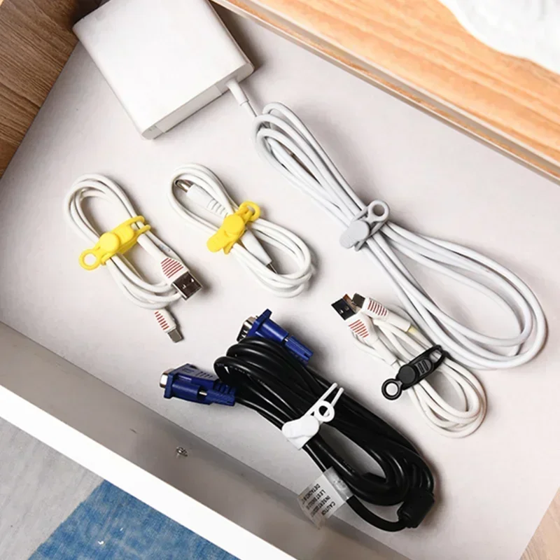 1/6pc wieder verwendbare Kabelbinder Telefon Kabel Draht wickler Wrap Management elastische Silikons chnur Organizer Gurte für die Bündelung Organisation