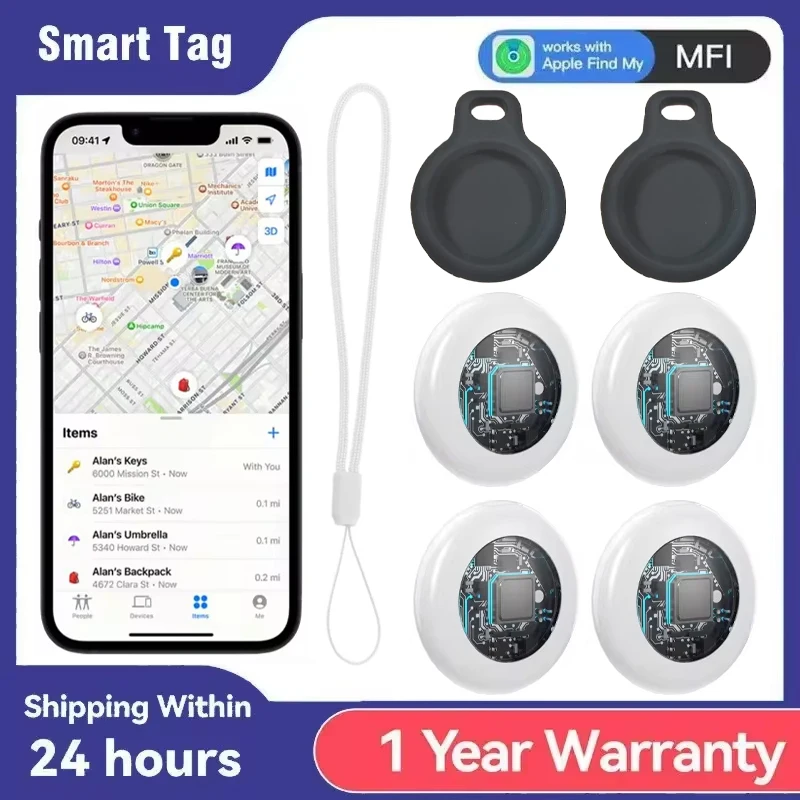 Timethinker Bluetooth GPS Tracker Smart Locator Pet Kids Finder Work with Apple Find My APP ITag Anti Lost Reminder Device MFI