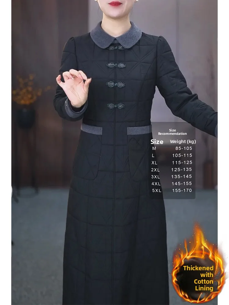 

Ele Thiened Cotton Kimono Dr Women's Autumn Winter New Sle Matching Coat Mom High Faion Dr Long Sve Midi