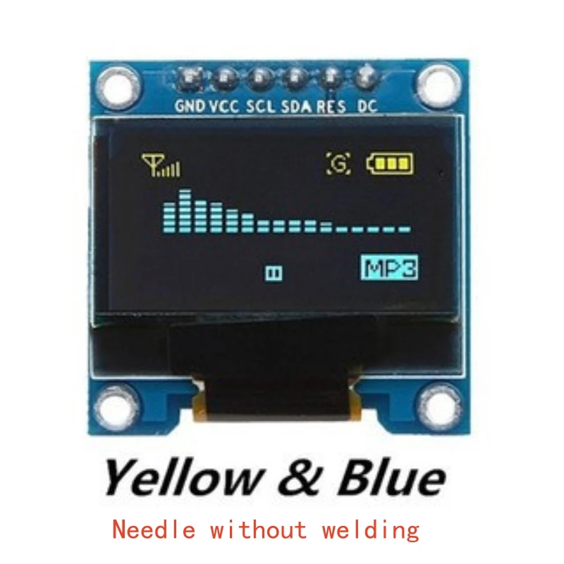0,96-Zoll blau-weiß-gelb-blaues zweifarbiges IIC-Kommunikations-OLED-Displaymodul für 51-Mikrocontroller – Detail 4