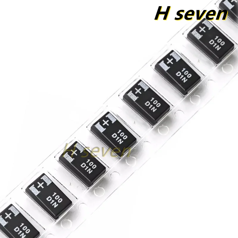 10pcs 7343 D Type  Low ESR 20TQC100MYF 20V 100uF SMD Polymer Tantalum Capacitor