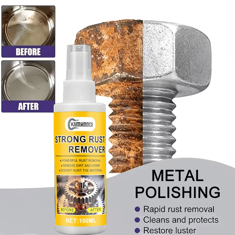 Multi-Functional Metal Rust Remover All-in-One Rust Removal and Polishing Spray. Effectively Cleans Bottom Deposits of Garment S