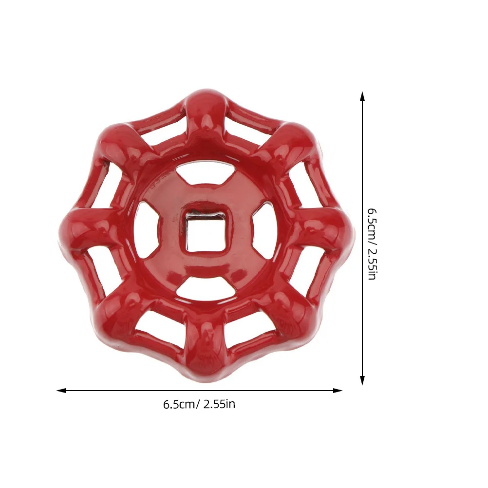 2 stks Rode Metalen Handvat Poort Handwiel Uitschakeling Handvat Fitting Voor Waterbuis Platte Bodem Ontwerp Onbelemmerd Ijzer