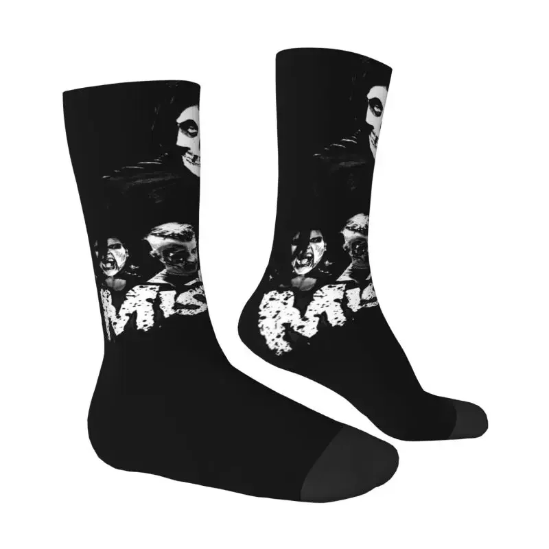 Punk Rock Misfits Skull Men Women Male Crew Socks Unisex Funny Heavy Metal Music Dress Sock