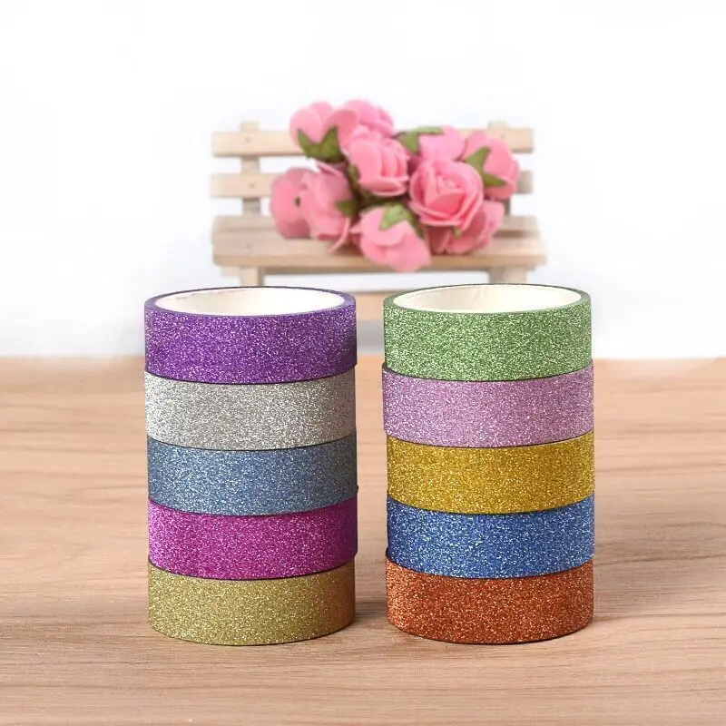 10pcs Gilding Washi Tape Set Decoration glitter Sticker Tape Scrapbooking Diary Adhesive Masking Tape stationery school supplies