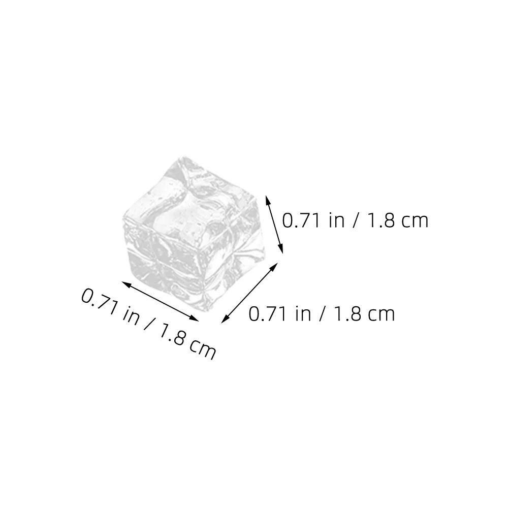 

50Pcs Acrylic Fake Ice Cubes Transparent Simulation Square Reusable Ice Cube Decorative Props Photo Photography Bar Home