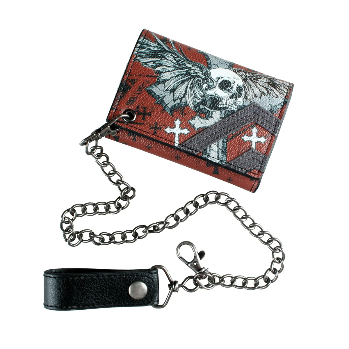 High Quality Skull Cross Chain Men's Wallet Purse