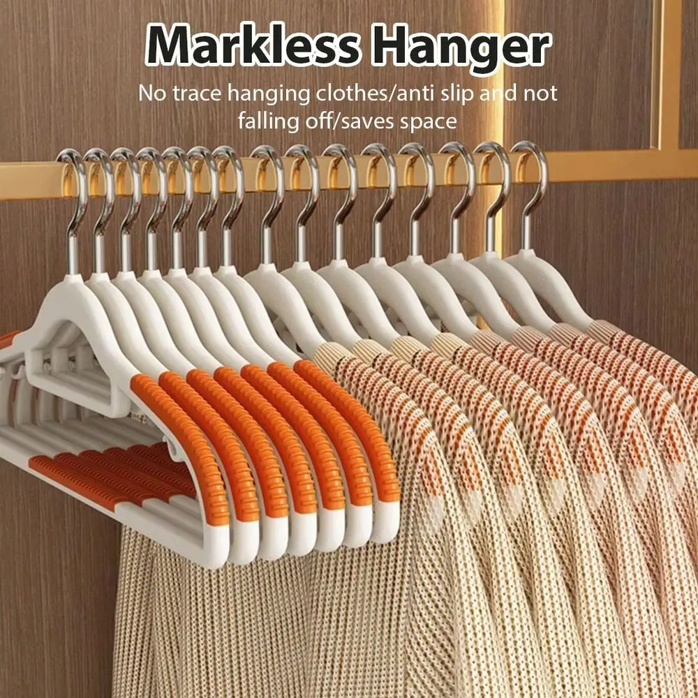 HeavyDuty NonSlip Plastic Clothes Hangers SpaceSaving, NoMark Design With Shoulder Notches MultiColor GrayishWhite Finish Durab