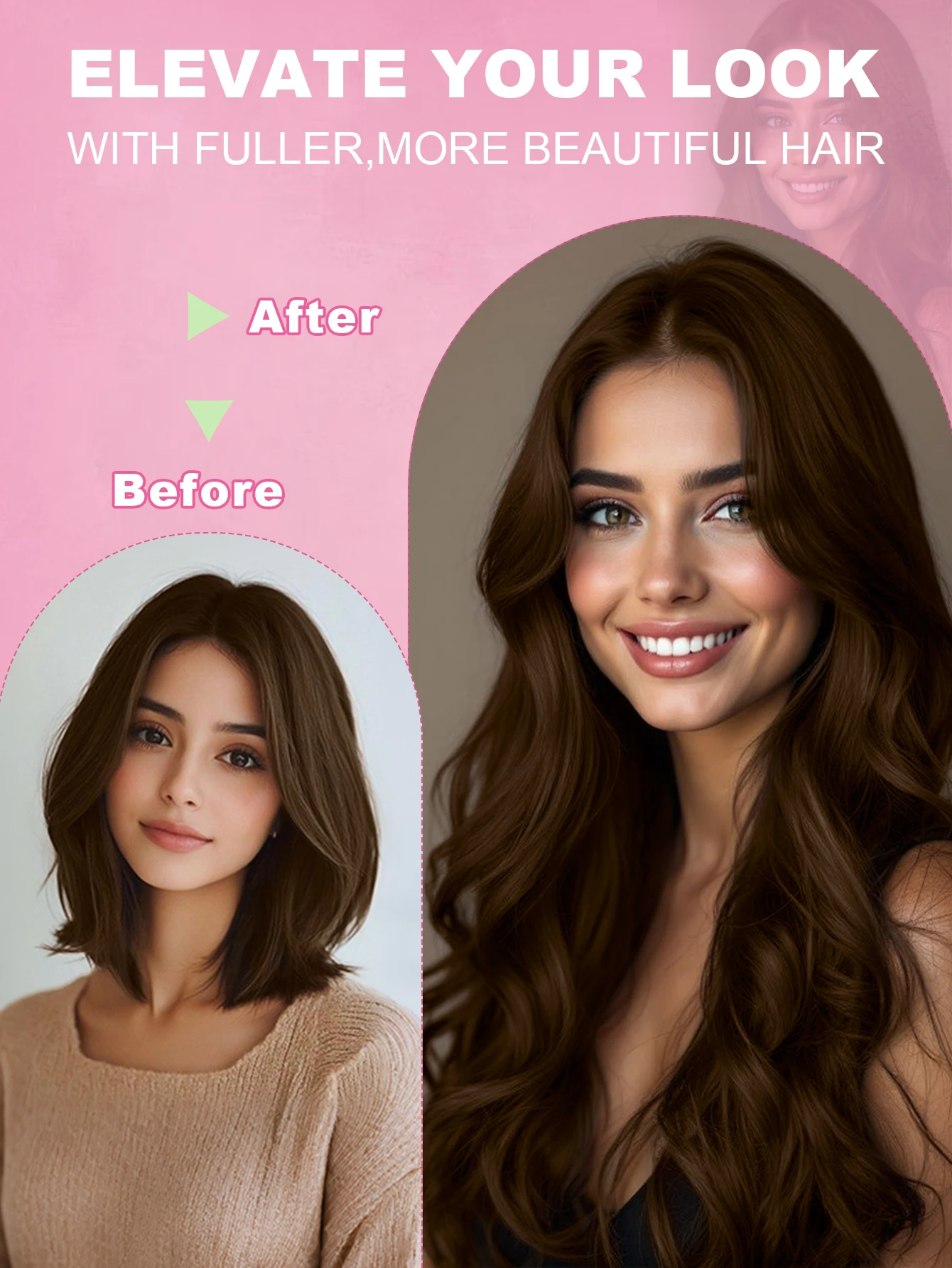 50 Strands I Tip Human Hair Extensions Dark Brown Straight Remy Pre-Bonded Add Length & Volume Natural Looking Hair Extension