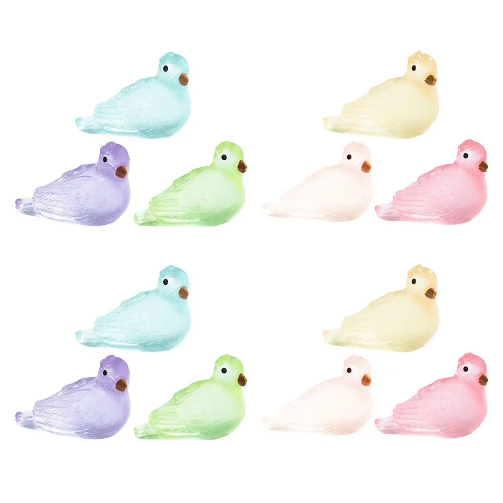 

12pcs Miniature Birds For Crafts Dove Decorations Mini Bird Figurines Resin Figurines Resin Craft Accessories Home Decor Gifts